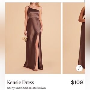 Birdy Grey Shiny Satin Chocolate Brown Dress